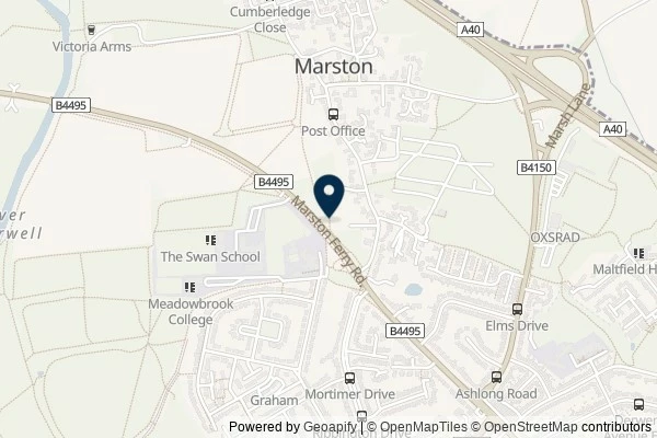 Map showing the area around: Dan Q found GLFM7WMW MarstonMystery4